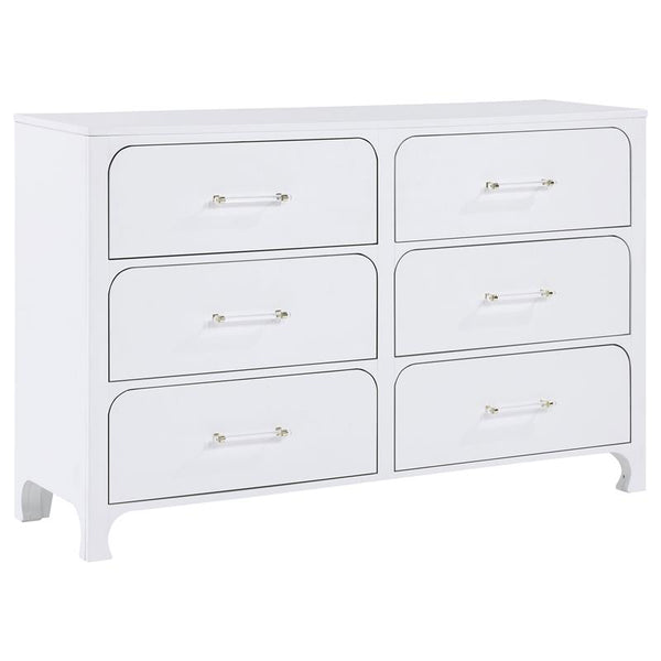 Anastasia 6-drawer Dresser Pearl White - 224753