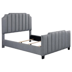 Fiona Upholstered Full Panel Bed Light Grey - 306029F