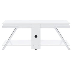Marcia 1-drawer Wood 60" TV Stand White High Gloss - 708152