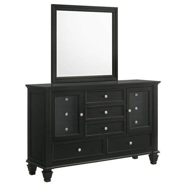 Sandy Beach 11-drawer Dresser with Mirror Black - 201323M