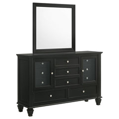 Sandy Beach 11-drawer Dresser with Mirror Black - 201323M
