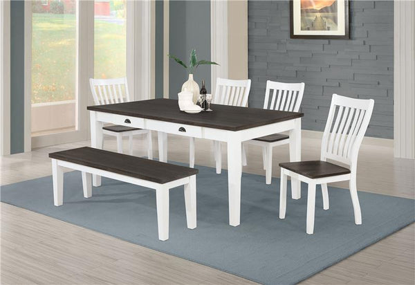 Kingman 6-piece Rectangular Dining Set Espresso and White - 109541-S6