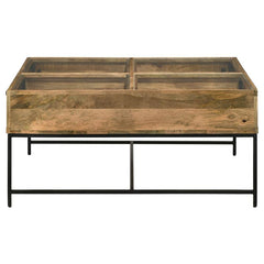 Stephie 4-drawer Square Glass Top Coffee Table Honey Brown - 704698