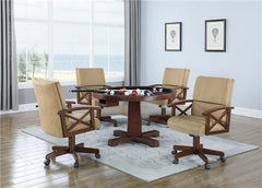 Marietta 5-piece Game Table Set Tobacco and Tan - 100171-S5