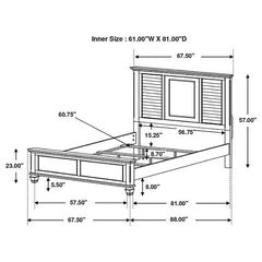Franco Wood Queen Panel Bed Distressed White - 205331Q