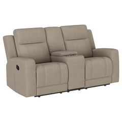 Brentwood 3-piece Upholstered Reclining Sofa Set Taupe - 610281-S3