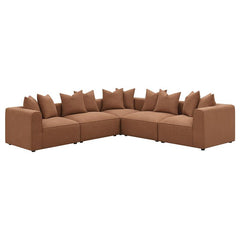 Jennifer Upholstered Armless Chair Terracotta - 551591