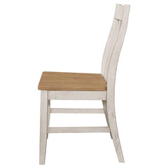 Kirby Slat Back Side Chair (Set of 2) Natural and Rustic Off White - 192692