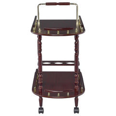 Palmer 2-tier Rectangular Wood Bar Cart Merlot - 3512