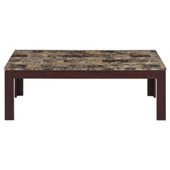 Rhodes 3-piece Faux Marble Top Coffee Table Set Brown - 700395