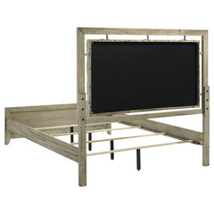 Giselle Wood Eastern King Panel Bed Rustic Beige - 224391KE