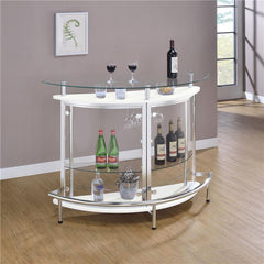 Amarillo 2-tier Bar Unit White and Chrome - 101066