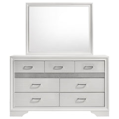Miranda 7-drawer Dresser with Mirror White and Rhinestone - 205113M