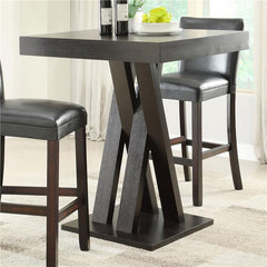 Freda Double X-shaped Base Square Bar Table Cappuccino - 100520