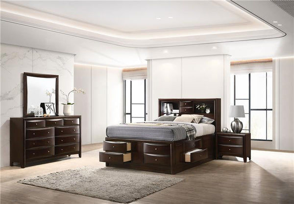 Phoenix 4-piece Eastern King Bedroom Set Cappuccino - 200409KE-S4