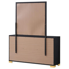 Marceline 6-drawer Dresser with Mirror Black - 222833M