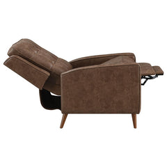 Davidson Upholstered Tufted Push Back Recliner Brown - 609566