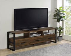James 3-drawer Engineered Wood 71" TV Stand Dark Pine - 704283