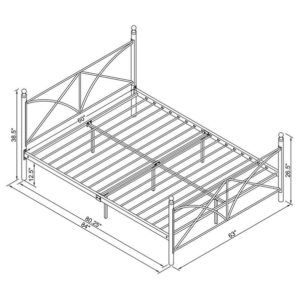 Hart Metal Queen Open Frame Bed Matte Black - 422755Q