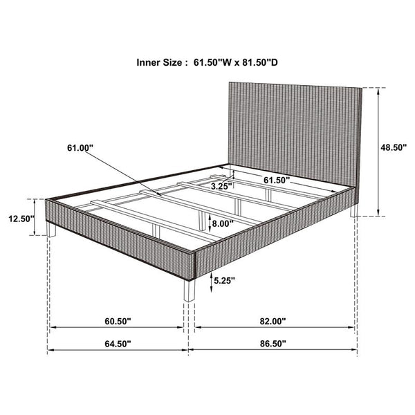 Zyla Wood Queen Panel Bed Kubu Grey - 360181Q