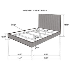 Zyla Wood Queen Panel Bed Kubu Grey - 360181Q