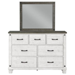 Lilith 7-drawer Dresser with Mirror Distressed White - 224473M