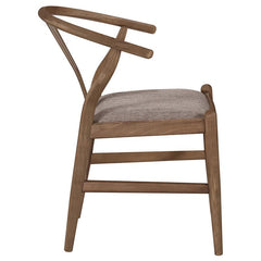Dinah Danish Y-Shaped Back Wishbone Dining Side Chair Walnut and Brown (Set of 2) - 108472