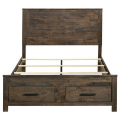 Woodmont Eastern King Storage Bed Rustic Golden Brown - 222631KE