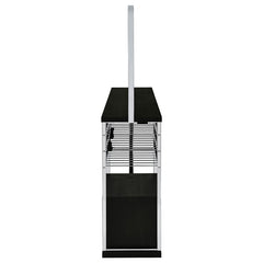 Risley 2-door Circular LED Home Bar with Wine Storage Dark Charcoal - 182799