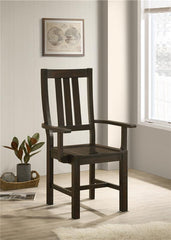 Calandra Slat Back Arm Chairs Vintage Java (Set of 2) - 192953
