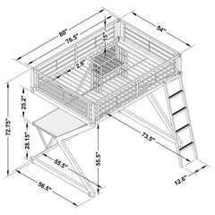 Parkview Full Workstation Loft Bed Black - 460092