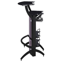 Dallas 2-shelf Home Bar Smoked and Black Glass - 182135
