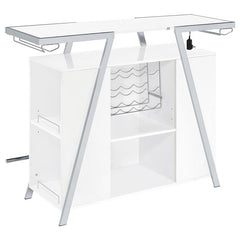 Araceli Home Bar Wine Cabinet White High Gloss and Chrome - 182355