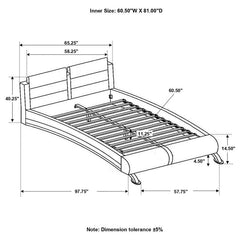 Jeremaine Upholstered Queen Sleigh Bed White - 300345Q