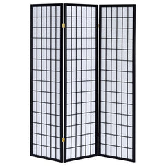 Carrie 3-Panel Room Divider Folding Shoji Screen Black - 4622