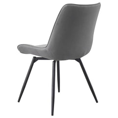 Diggs Upholstered Tufted Swivel Dining Chairs Grey and Gunmetal (Set of 2) - 193312