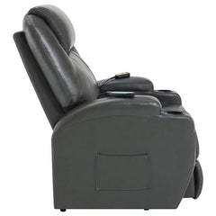 Sanger Upholstered Power Lift Massage Recliner Charcoal Grey - 600498P