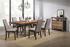 Spring Creek 7-piece Dining Room Set Natural Walnut and Chocolate Brown - 106581-S7