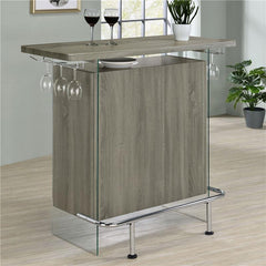 Acosta Rectangular Bar Unit with Footrest and Glass Side Panels - 182631