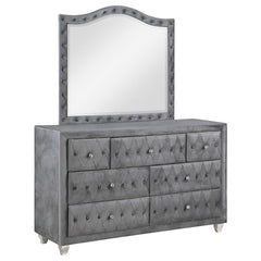 Deanna 7-drawer Rectangular Dresser with Mirror Grey - 205103M