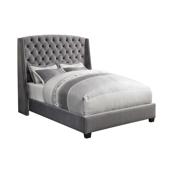 Pissarro Upholstered Full Wingback Bed Grey - 300515F
