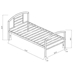 Baines Metal Twin Open Frame Bed Black - 400157T