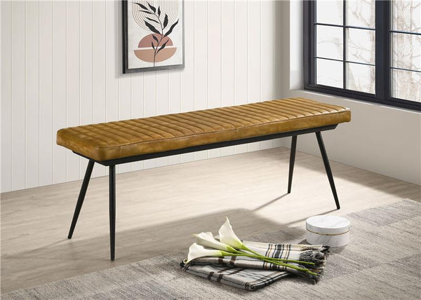 Misty Cushion Side Bench Camel and Black - 110643