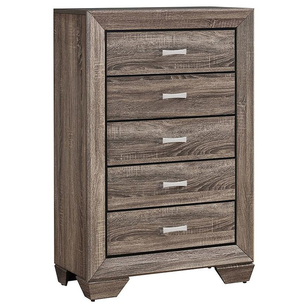 Kauffman 5-drawer Chest Washed Taupe - 204195