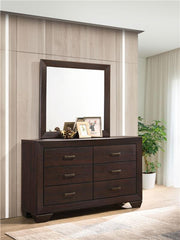 Kauffman 6-drawer Dresser with Mirror Dark Cocoa - 204393M