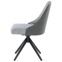 Paulita Upholstered Swivel Side Chairs (Set of 2) Grey and Gunmetal - 110712