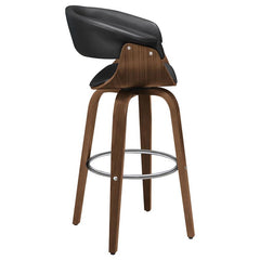 Zion Upholstered Swivel Bar Stool Walnut and Black - 100205