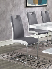 Brooklyn Upholstered Side Chairs with S-frame (Set of 4) Grey and White - 193812