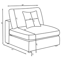 Serene Upholstered Armless Chair Beige - 551321