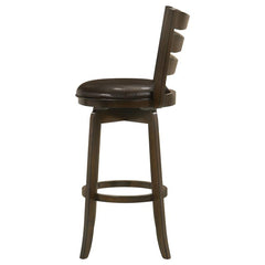 Murphy Ladder Back Pub Height Swivel Bar Stool Dark Cherry and Brown - 181369